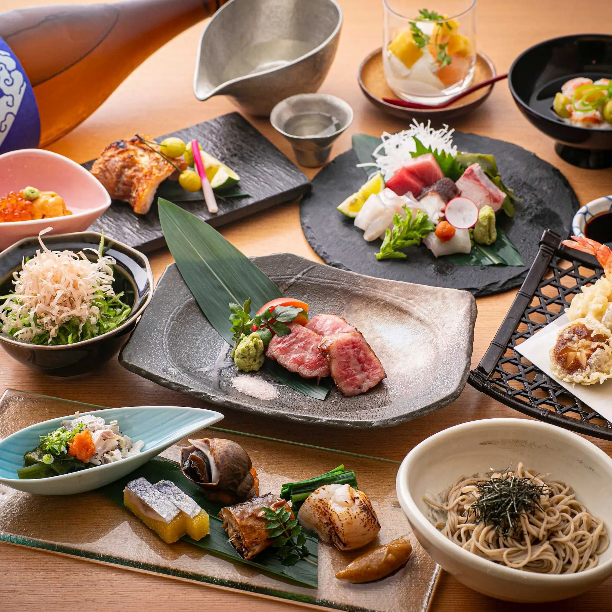 2時間飲み放題付き【神楽自慢の料理を堪能】旬魚や牛肉料理・・・神楽コース 11,500円